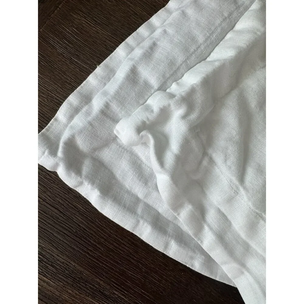Simple & Opulence 100% Linen Pillow Cover Sham White Pair / Set 2 Standard 20x26